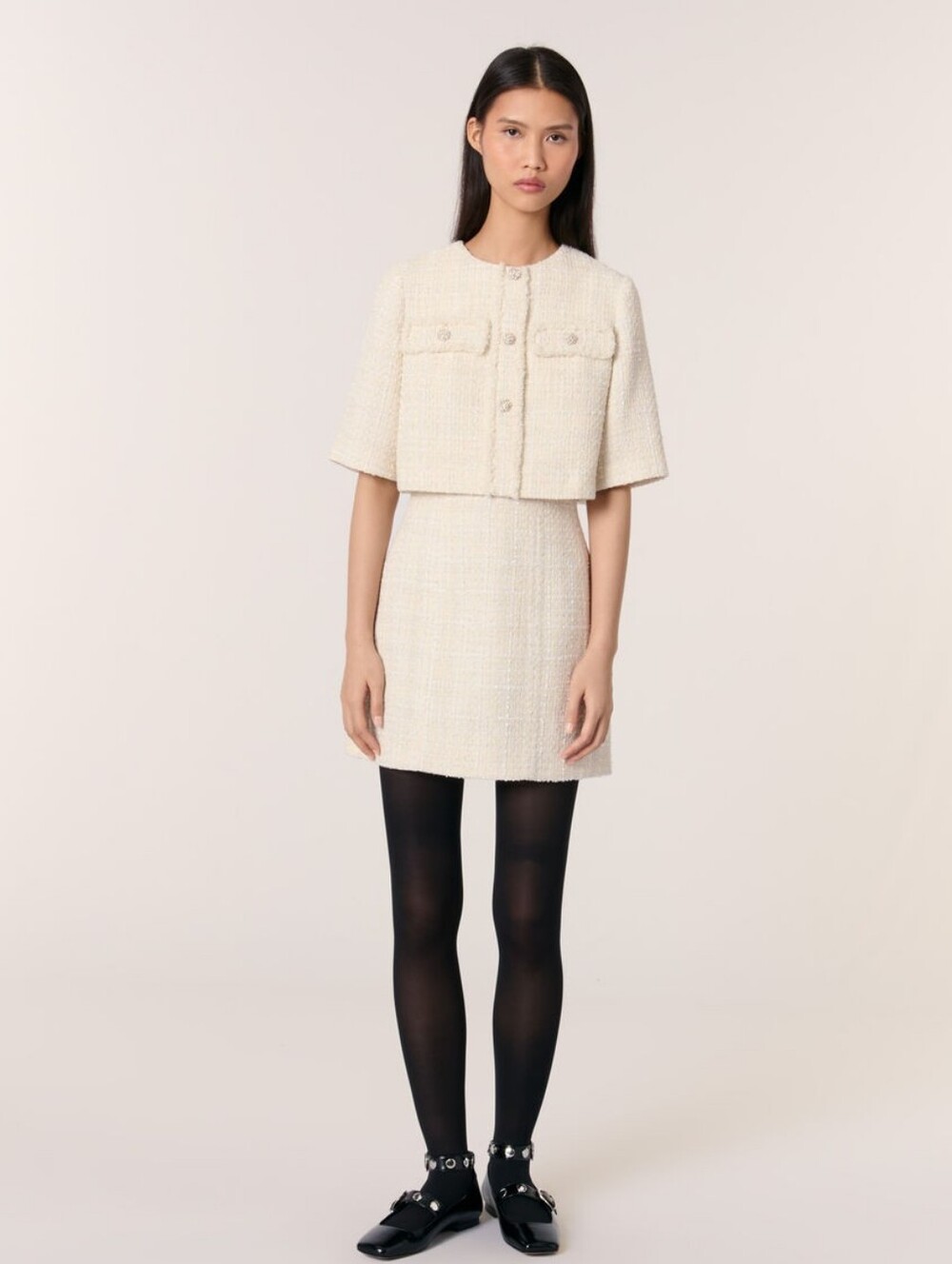 Maje Tweed 2-in-1 mini dress